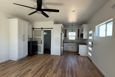 Small cottage enclosed living room photo in Phoenix