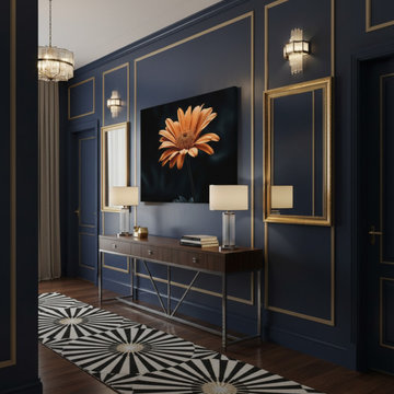 Amber Embrace Art Deco Style Wall Art