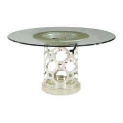 AICO Furniture - After Eight 60 Round Glass Top Dining Table - 19001-101-08 - Dining Tables