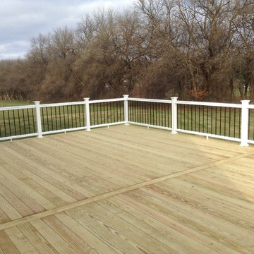 Large Select Treated Deck w/ TimberTech Rail w/ black aluminum Balusters