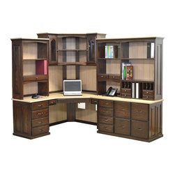 2 tone custom corner desk - Home Office Furniture