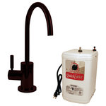 Westbrass - Premium Contemporary 9" Hot Water Dispenser and Tank, Oil Rubbed Bronze - The Westbrass 1-handle Contemporary hot water dispenser with hot water tank offers a single-handle design. This includes a high-arc, extended spout that provides great sink clearance. Hot water supply can be filtered for a pure, clean taste (filter sold separately). A white hot water tank is included with the faucet. The faucet is designed for single-hole installation (mounting materials included).