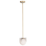 Maxim Lighting - Maxim Lighting 92470SWSBRBP Finn - One Light Pendant - A homage to Mid-Century Modern design, the Finn collection features large Satin White opal glass shades on a contemporary finish combination of Satin Brass and Brushed Platinum. The glass shades are embraced by laser cut fins to create a clean, yet dramatic look.   Warranty: 1 Year Canopy Included: Yes  Shade Included: Yes  Canopy Diameter: 4.75 x 0.75Finn One Light Pendant Satin Brass/Brushed Platinum Satin White Glass *UL Approved: YES *Energy Star Qualified: n/a  *ADA Certified: n/a  *Number of Lights: Lamp: 1-*Wattage:60w E12 Candelabra Base bulb(s) *Bulb Included:No *Bulb Type:E12 Candelabra Base *Finish Type:Satin Brass/Brushed Platinum