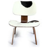 Kardiel Plywood Chair, Black & White Cowhide, Walnut Stain Base
