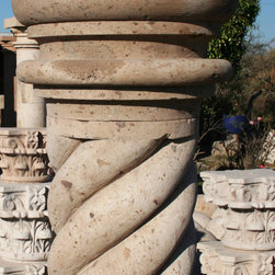 Spiral Cantera Column with planter - Columns And Capitals