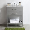 Foligno Vanity, Base: Gray, 30", Top: Carrara Marble, Without Mirror