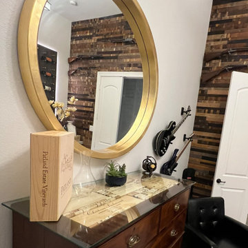 Custom Wooden Wine Storage and Tasting Room