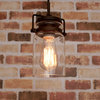 Kira Home Wyer 8" / Farmhouse Pendant Light, Glass Cylinder Shade, Dimmable