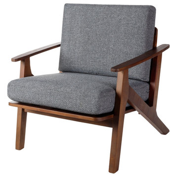 Dover DVE-002 35"H x 28"W x 32"D Accent Chair, Dark Gray Cushion