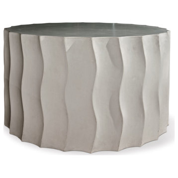 Wave Accent Table (Wide) - Slate Grey Outdoor End Table