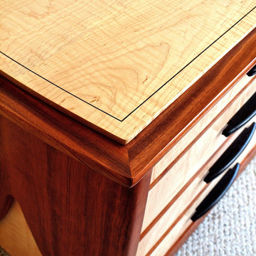 Eight Drawer Dresser In Bubinga & Curly Maple