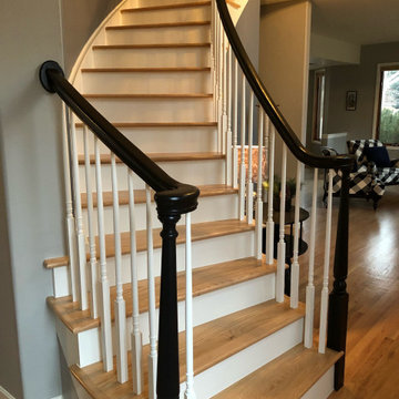 Curved wood stairs