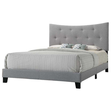 Venacha Upholstered Bed, Gray, Queen