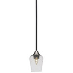 Toltec Lighting - Toltec Lighting 3401-MBBN-210 Paramount - One Light Mini Pendant II - Warranty: 1 Year No. of Rods: 5 Assembly Required: Yes Canopy Included: Yes Shade Included: Yes Canopy Diameter: 5.25 x 2.25 Rod Length(s): 12.00Paramount One Light Mini Pendant II Matte Black/Brushed Nickel Clear Bubble Glass *UL Approved: YES *Energy Star Qualified: n/a *ADA Certified: n/a *Number of Lights: Lamp: 1-*Wattage:100w Medium Base bulb(s) *Bulb Included:No *Bulb Type:Medium Base *Finish Type:Matte Black/Brushed Nickel