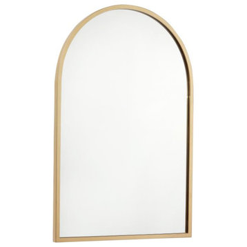 Mila Arched Metal Framed Wall Mirror, Gold - 20"x30"