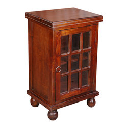 Sunset Trading Cottage End Table with Glass Door - Side Tables And End Tables
