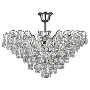 Vasca Crystal Bar 3 Light Chandelier Semi Flush, Chrome Vasca Crystal Bar 3 Light Chandelier Semi Flush, Chrome