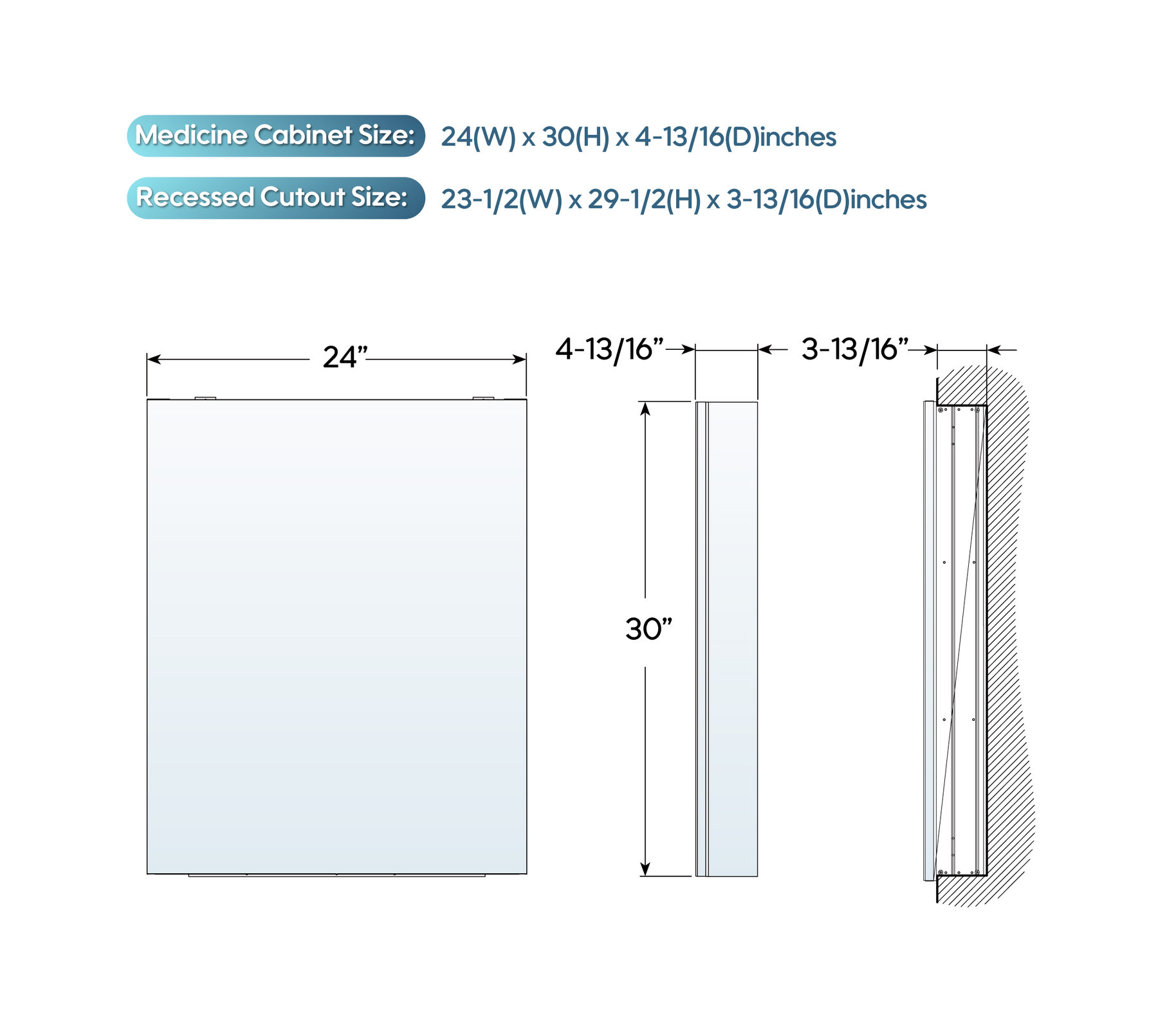 Recessed/Surface Mount Bathroom Medicine Cabinet, Soft-Close Blum ...