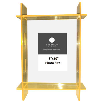 Lucite 8x10 Frame, Neon Yllw/Clear
