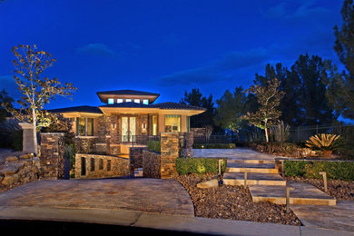 Inspiration for a mediterranean home design remodel in Las Vegas