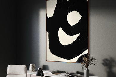 Minimalist home office photo in Miami