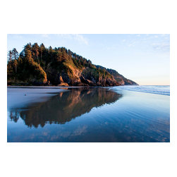 Douglas Page Photographic Arts - Heceta Beach Reflection, Canvas Giclee, 12" X 8" - Prints And Posters