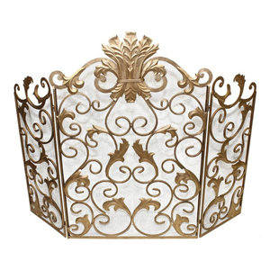 Acanthus Leaf Fireplace Screen Mediterranean Fireplace Screens