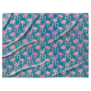 "Flamingos" Sherpa Blanket 80"x60"