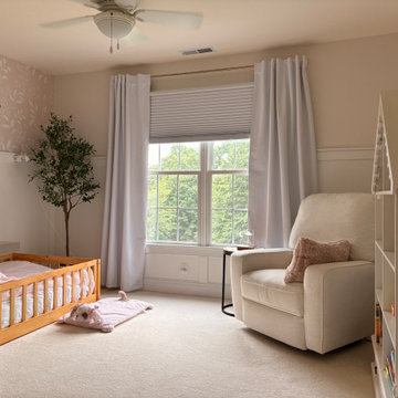 Blackout Cellular Shades with Lined Drapery for a Toddler Bedroom