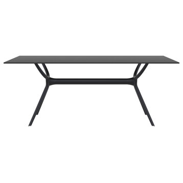 Compamia Air Rectangle Dining Table, Black, 71"