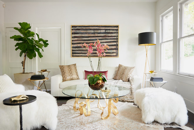 Transitional Living Room by Rachel Horn Interiors