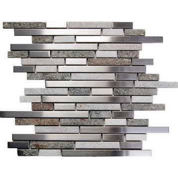 Interlocking Blend Oddysey Tundra Stainless Steel Tile, Single Piece