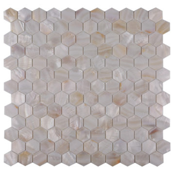 A301 Hexagon Mother Of Pearl Shell Backsplash Mosaic Tiles Home Walls Tile Decor