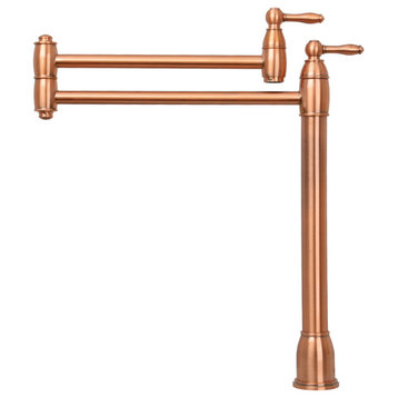 Copper Pot Filler Kitchen Faucet Deck-Mounted, Copper