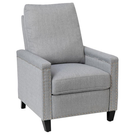 Carson Transitional Style Push Back Recliner Chair - Pillow Back Recliner -...
