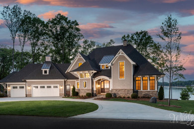 Photo of a modern home design in Charlotte.