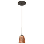 Besa Lighting - Besa Lighting 1XT-5125CF-BR Nico 4 - One Light Cord Pendant with Flat Canopy - Nico 4 features a tapered drum shape that fits beaNico 4 One Light Cor Bronze Stone Copper  *UL Approved: YES Energy Star Qualified: n/a ADA Certified: n/a  *Number of Lights: Lamp: 1-*Wattage:35w GY6.35 Bi-pin bulb(s) *Bulb Included:Yes *Bulb Type:GY6.35 Bi-pin *Finish Type:Bronze