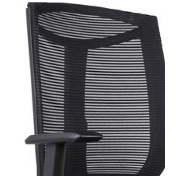 Contemporary Swiveling Office Chair, Padded Polyester Seat With Breathable Back