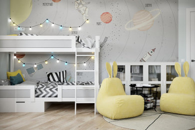 Источник вдохновения для домашнего уюта: детская в скандинавском стиле с спальным местом для мальчика, двоих детей
