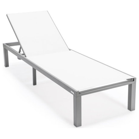 Marlin Patio Chaise Lounge Chair With Grey Aluminum Frame