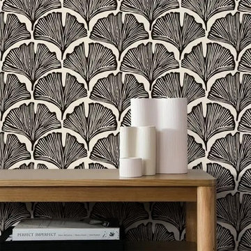 Black and Ivory Peel and Stick Wallpaper