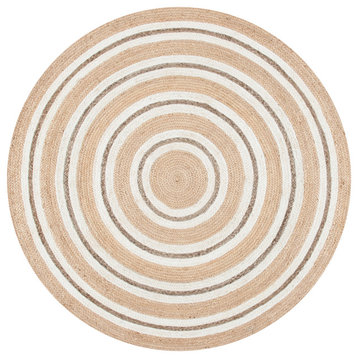 Safavieh Vintage Leather Collection NF890A Rug, Natural/Ivory, 6' X 6' Round