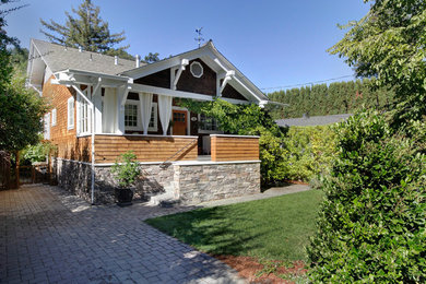 Inspiration for a craftsman one-story wood exterior home remodel in San Francisco