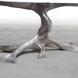 Walnut Slab Twisted Tree Bronze - Sculptures