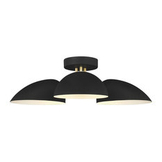 ED Ellen DeGeneres Jane 3 Light Flush Mount in Midnight Black