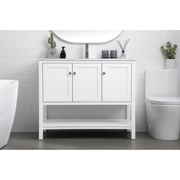 42" Single Bathroom Vanity, White