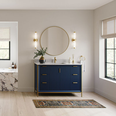Everleigh Bathroom Vanity, Single Sink, 48", Royal Blue, Freestanding