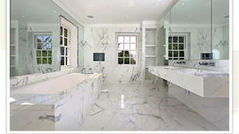 Bookmatched Marble bathroom
