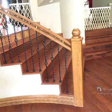 Stairs, from carpet to wood