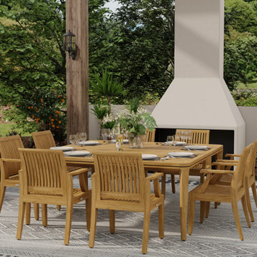 9 pc Square Veranda Laguna Dining Set